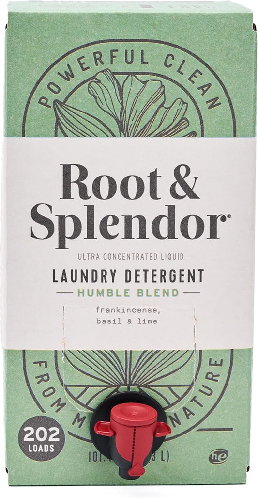 Root & Splendor Ultra Concentrated All Natural Laundry Detergent Liquid - Plant Based, Enzymatic Laundry Soap, Humble Scent, 3 Liter, 200 Loads