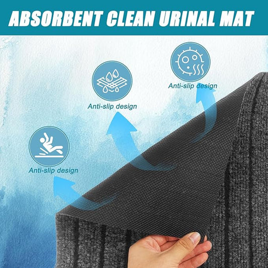 15 Pack Striped Urinal Mats, Non-Slip Bathroom Odor Urinal Floor Pads for Men's Restrooms, Water-Absorbent Pee Pad Splash Guard, Perfect for Bar and Restaurant Toilets, 16.73" x 19.6"