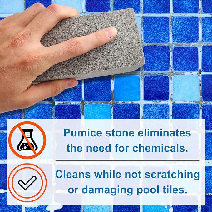 Pool-Whiz Pumice Stone for Pool (2-Pack) | Pool Tile & Concrete Cleaner | Pumice Stone for Cleaning Spas, Water Features & Bathroom Floors | Cleaning Block for Rust & Stains by Billy Buckskin