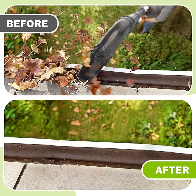 Sealegend Gutter Cleaning Attachment Kit Compatible with EGO 530CFM, 580CFM, 575CFM, 650CFM, 615CFM, LBX6000 Leaf Blowers 360° Rotation Nozzle, Extends Up to 8.3FT from The Ground