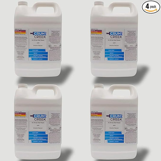 Smoke Cleaner Wall Wash, Multipurpose Degreaser for Walls and Smoke Damage, Non-Rinse, Grease and Odor Remover, Hard Surface Cleaner. 1 Gallon (4, 512 fluid ounces)