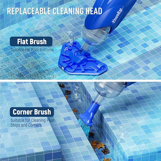 Hot Tub Vacuum – Cordless Spa Vacuum for Above Ground Pool, In-Ground Pools & All Hot Tubs, Pool Vacuum for Above Ground Pool & Spa Vacuum for Hot Tub (Grey) (Big)
