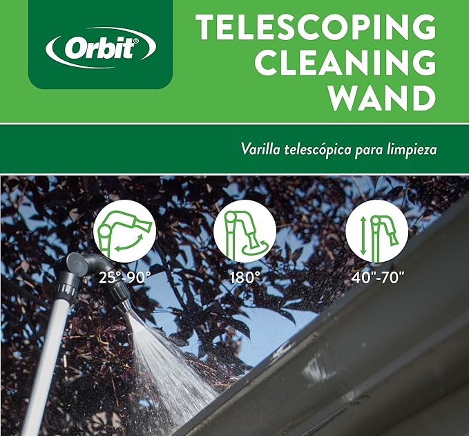 2-Pack Orbit 58543 Telescoping Gutter Cleaning Wand, Silver