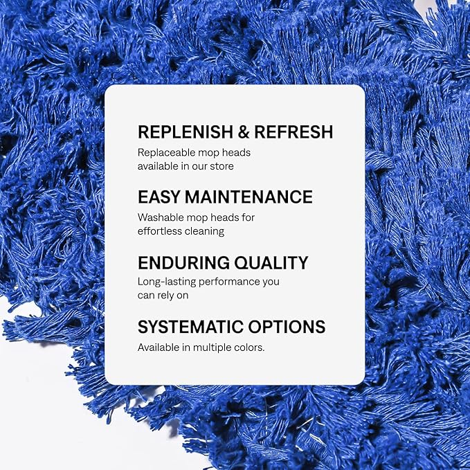 36 Inch Blue Commercial Dust Mop & Floor Sweeper with Extendable Handle – Mop for Hardwood, Tile, and Concrete Floor Cleaning