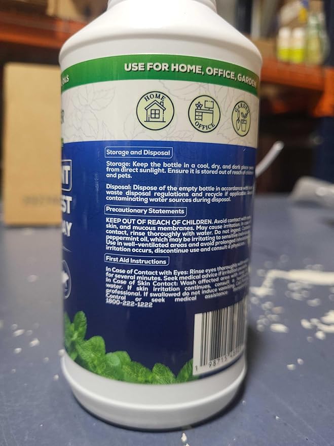 All Natural Peppermint Oil Insect & Pest Control Spray Repels Mice, Spiders, Ants, for Home, Indoor, Outdoor, Garden Maximum Strength Smart Grower Ready to Use 16 FL OZ