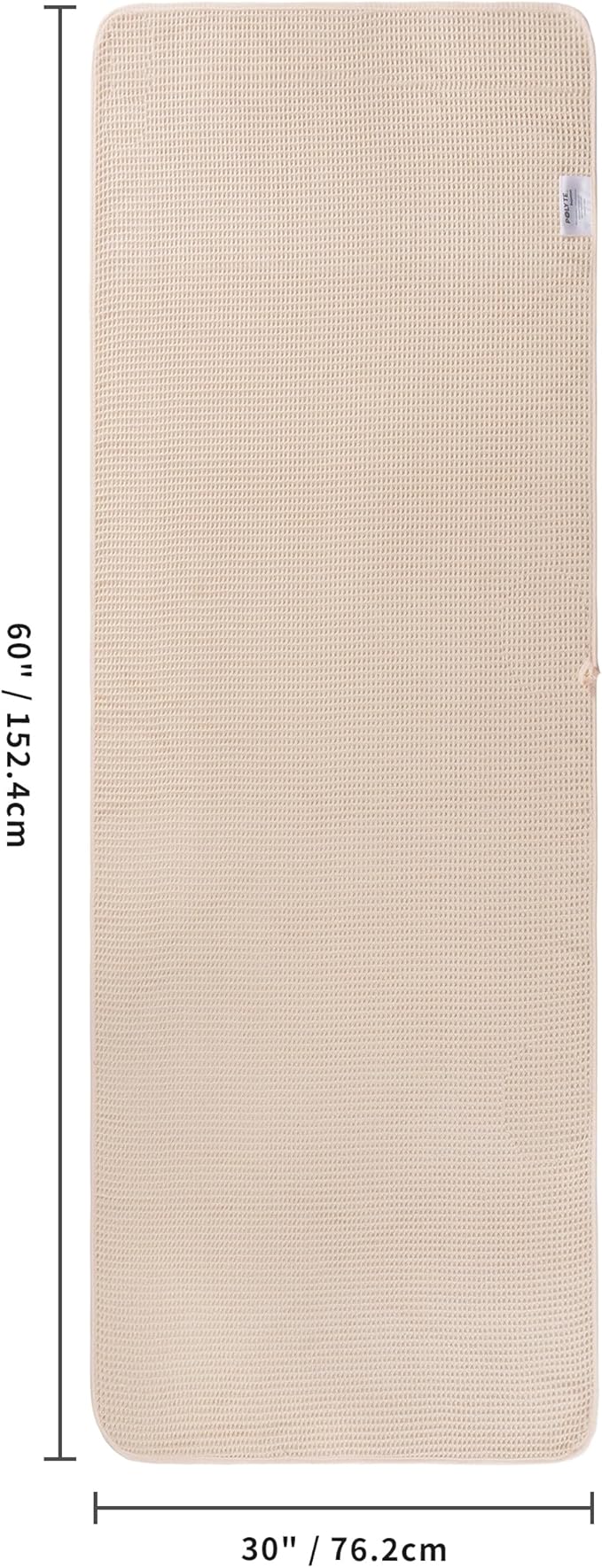 POLYTE 430 GSM Microfiber Oversize Quick Dry Lint Free Bath Towel, 60 x 30 in, 4 Pack (Waffle Weave)