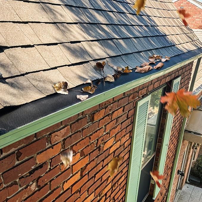 Lock-in Gutter Guard - 6” x 120 ft Durable Coated Steel Leaf Gutter Guards Micro Mesh Gutter Screens Gutter Protection Covers Fit K Style Gutter, Black, Pack of 40