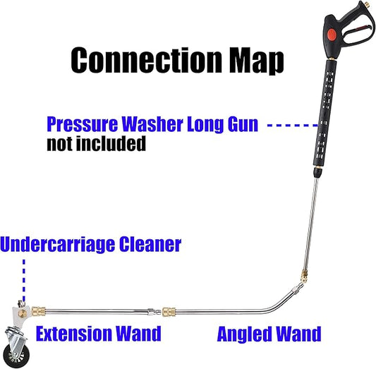 M MINGLE Pressure Washer Undercarriage Cleaner, Under Car Wash, with 45 Degree Angled Wand