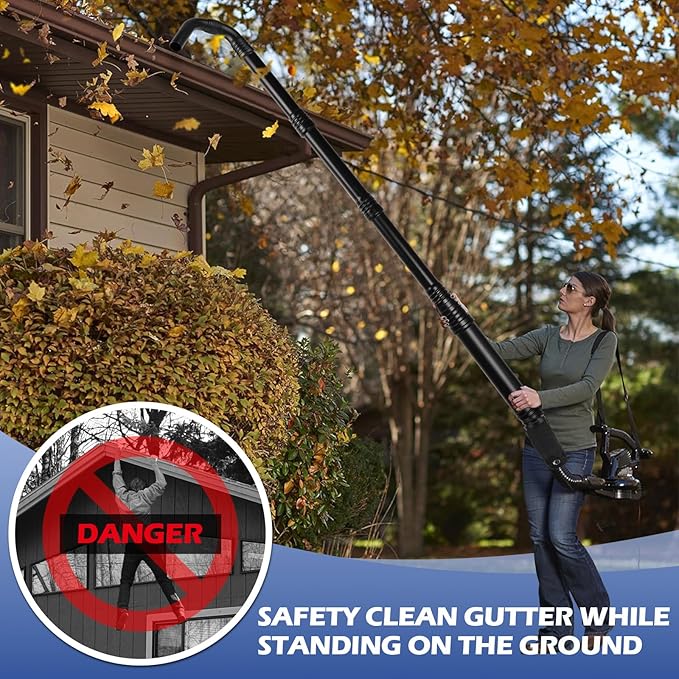 Buzzlett Upgraded Universal Gutter Cleaning Tools for Leaf Blowers, Compatible with Leaf Blower Brands EGO Power+, Worx, Black+ Decker, SUNCHERS, HEINPRO, RYAHT, DEWALT, etc. Extends Up to 11FT