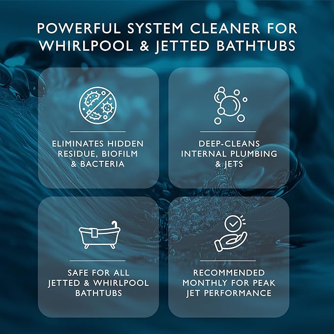 Jacuzzi Systems Cleaner – 2-Step Jetted Bathtub Cleaning Solution, 5-Pack Per Step – Effective Bathtub Cleaner for Jets, Deep Cleaning Formula for a Clean and Clear Jetted Bath Experience