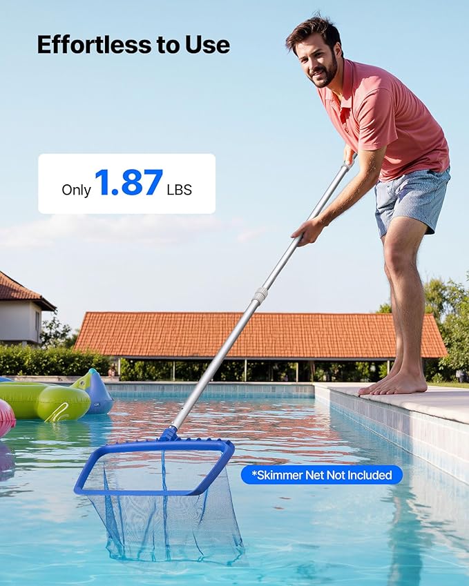 VEVOR Pool Pole, 3.4 to 12 Ft Telescoping Swimming Pool Cleaning Poles, Professional Adjustable Telescopic Pole with Extension Pole, Heavy Duty Cleaner Stick for Skimmer Net, Rake, Brush, Vacuum Head