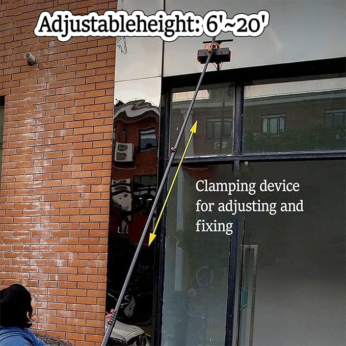 Roof Cleaning Tools,Window Cleaner Kit, Solar Panel Cleaning Brush, with Water/Hose Fed Pole, Photovoltaic Panel Cleaning,Conservatory Roof Cleaner 35cm-9m/30FT