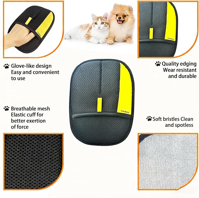 Electrostatic Pet Hair Removal Gloves | Quick Wiping - Reusable & Washable for Sofa Clothing Pet Beds Effortless Cats & Dogs Hair Remover for Busy Pet Owners - Image 5