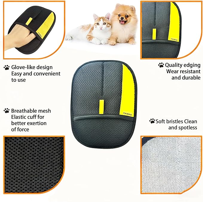 Electrostatic Pet Hair Removal Gloves | Quick Wiping - Reusable & Washable for Sofa Clothing Pet Beds Effortless Cats & Dogs Hair Remover for Busy Pet Owners - Image 5