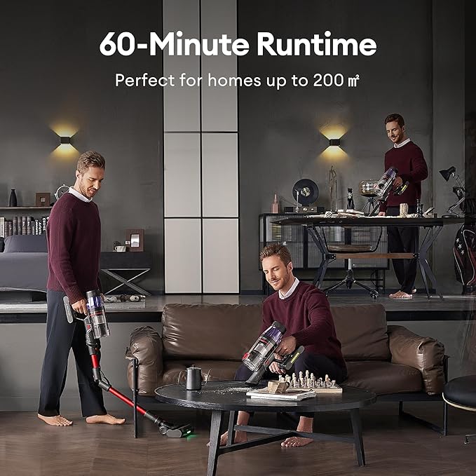 Ultenic Cordless Vacuum Cleaner, 600W 55Kpa 60Mins Vacuum Cleaners for Home, with 180°Bendable Wand, Anti-Tangle Brush, Charging Dock, Stick Vacuum Cordless for Pet Hair/Carpet/Floor/Car