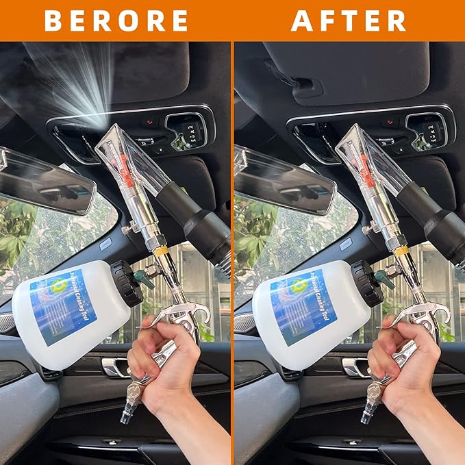 Car Cleaning Kit Multi-Purpose Cleaning Gun Detachable Sprinkler Head for Car Interior Plush Toy Blanket Cleaning Works with Air Compressor