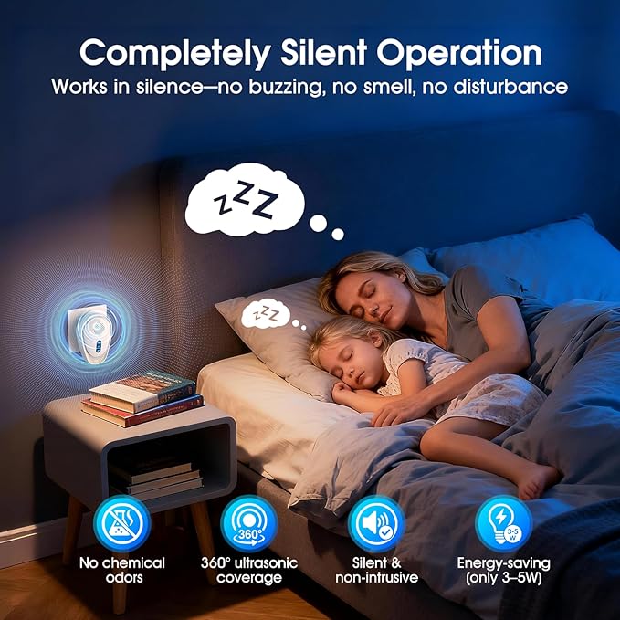 2026 Fooxem Upgraded Ultrasonic Pest Repellent 7 Packs, Mouse Traps Repellent Plug in, 3 Modes, Pest Control, for Mouse, Rodent, Roach, Bugs, Mice, Spider, Ant, Mosquito, Indoor Repeller for Home