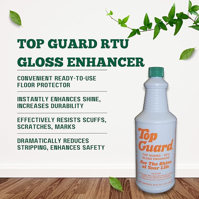 Ready To Use - Industrial and Commercial Cleaning Supplies Floor Protection, Surface Shield, Creating a Lustrous Wet Look Shine Floor Finish, Floor Shine for All Floors (12x1 Quartz)