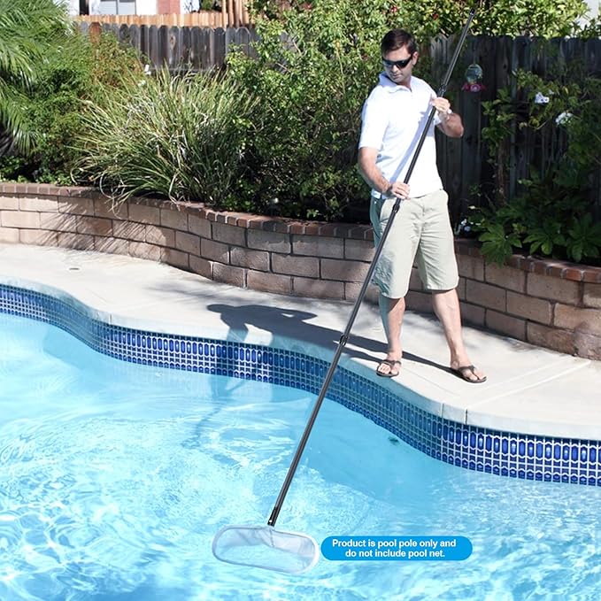 DOBEN Carbon Fiber Pool Pole, 12 Foot Telescoping Swimming Pool Cleaning Pole, Telescopic Pool Poles 3.7 to 12 FT, Professional Poles for Skimmer Net, Brush, Vacuum Head 12FT Black