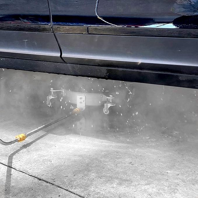 JOEJET Undercarriage Pressure Washer Attachment, Undercarriage Cleaner with 4 Wheels, 14 Inch Under Car Washer, 3 Power Washer Extension Wands, 4000 PSI