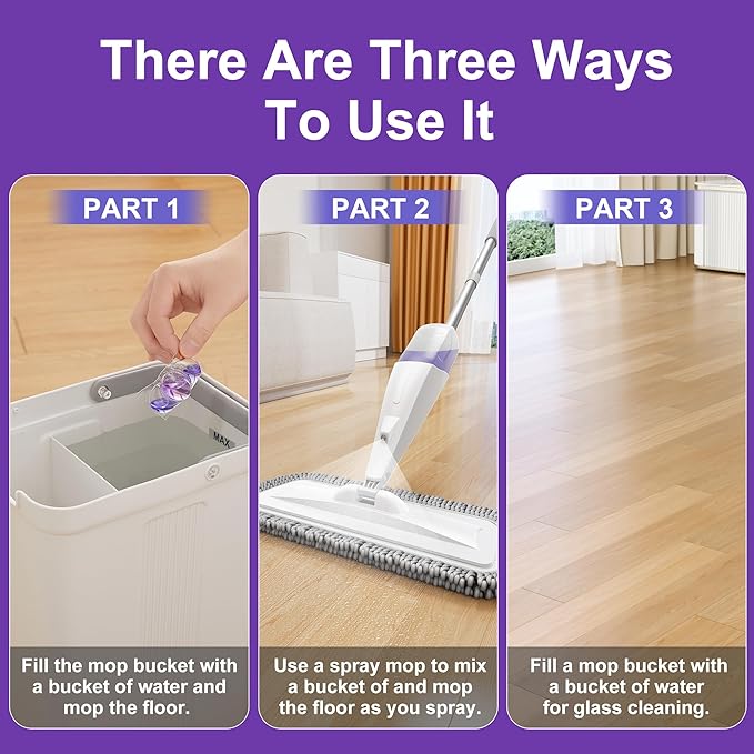 JOYMOOP Complete Floor Cleaning Bundle: Mop and Bucket Set with Wringer with 3 Washable Microfiber Pads and 15 Freesia Scented Cleaner Pods – Hands-Free Wet/Dry Floor Cleaning System