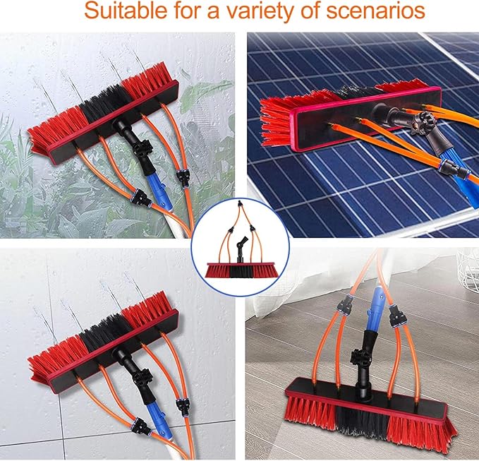 Window Cleaning Pole, Water Fed Telescopic Brush Extendable Cleaner Conservatory Roof Suitable for Photovoltaic Panel Cleaning Trucks-12m/40ft,Roof Cleaning Tools Window Clea