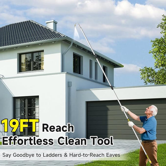 Gutter Cleaning Tools,12FT Gutter Cleaner Tools from the Ground with Hose Attachment/5