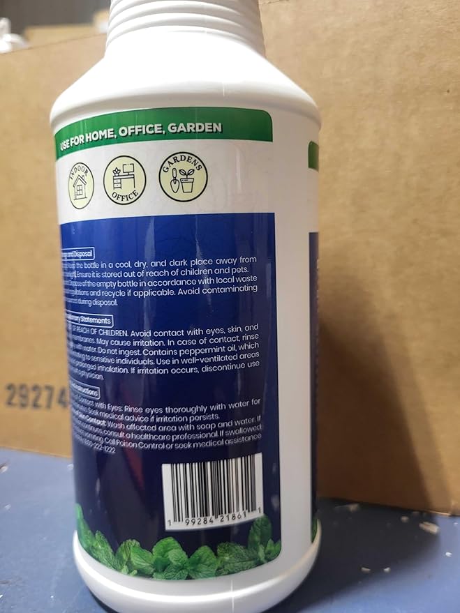 All Natural Peppermint Oil Insect & Pest Control Spray Repels Mice, Spiders, Ants, for Home, Indoor, Outdoor, Garden Maximum Strength Smart Grower Ready to Use 32 FL OZ