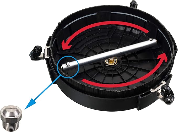 Tool Daily 15 Inch Pressure Washer Surface Cleaner with 3 Wheels, 2 Extension Wands, Surface Cleaner for Pressure Washer Attachment for Concrete, Driveway, Sidewalk, Patio, 3600 PSI