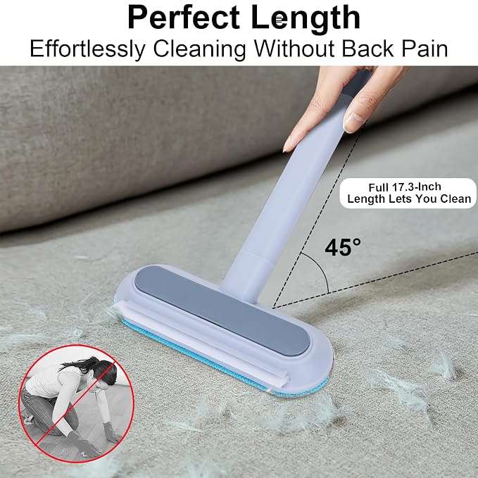 Pet Hair Remover for Furniture, 17.3Inch, Reusable Lint Brush for Dog and Cat Hair - Multifunctional Fur Removal Tool, Gentle on Couches, Carpets, Car Seat, Clothes, Bedding (Pack of 2) - Image 3
