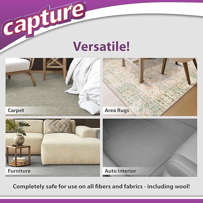 Capture Carpet Total Care Kit 400 - Carpet Deodorizer & Freshener Powder - Spot & Stain Remover - Pet Odor Eliminator - Fresh Natural Scent - Dry Rug Powder Cleaner w/Pre-Mist Spray