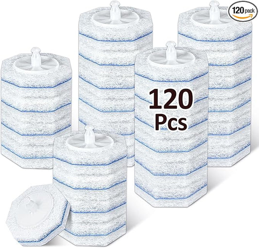 120 Pcs Toilet Wand Refills for Clorox ToiletWand System, Disposable Brush Heads with Dense Fibers, for Deep Toilet Bowl Cleaning