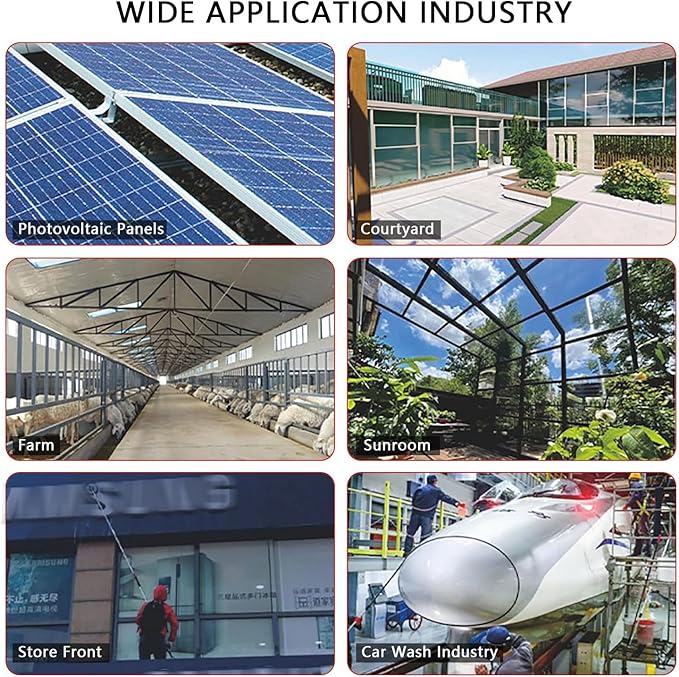 Photovoltaic Solar Panel Cleaning, Telescopic Window Clean, Extension Pole Cleaning for Trucks / 70cm Brush Head Roof Cleaning Tools,7.2M