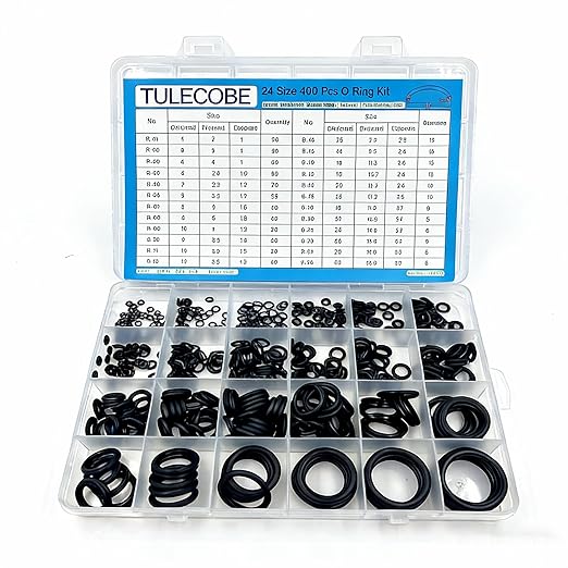 24 Size 400 Pcs Universal Metric Nitrile Rubber(NBR) O Ring Assortment Kit for Various car Auto Hydraulic Faucet Plumbing Pressure Washer Air or Gas Sealing Repair Home Repair