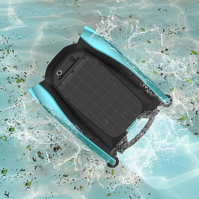 Festnight Solar Pool Skimmer Robot, Four Cleaning Modes, Auto Pool Surface Skimmer Robot, Intelligent Robot Skimmer for Top of Pool, Automatic Pool Skimmer for Top of Water, Pool Cleaning Tools