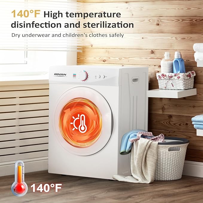 ROVSUN 25LBS Full Automatic Washing Machine and 1.8CuFt Portable Clothes Dryer Set, Compact Laundry Washer and Dryer Combo Set with Stainless Steel Inner Tub, for Apartment, Dorms, Home