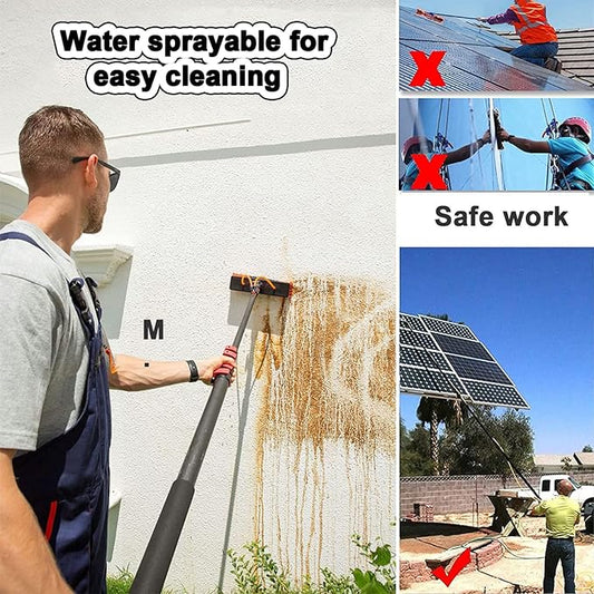 Window Cleaning Pole Cleaner Kit, 3.6M-12M Hose Pole Cleaning Brush Equipment Extendable Outdoor Cleaning Tools Photovoltaic and Solar Panels,55cmbrush-39FT/12M