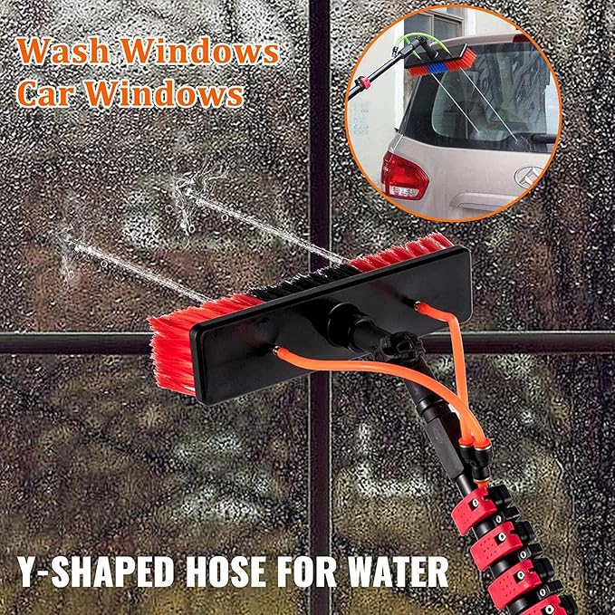 3.6-10.8M Window Cleaning Pole Water Fed Telescopic Brush Window Cleaner Kit Extendable Solar Panel Washing Equipment Cleaning Conservatory Roof (5.4M)
