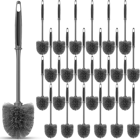24 Pack Toilet Brush Bulk, Commercial Heavy Duty Professional Toilet Bowl Cleaning Brush for Bathroom, Restroom Maintenance Cleaning Supplies (14 Inch,Grey)