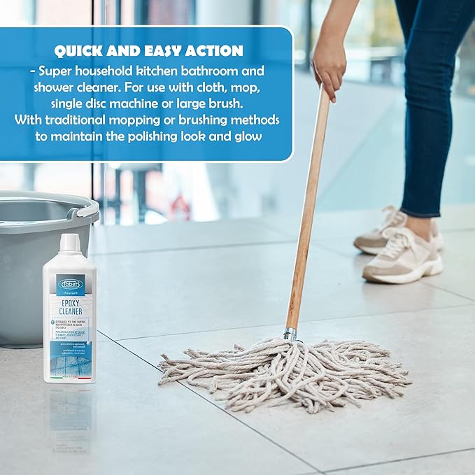 FABER Epoxy Remover – Epoxy Resin Haze Remover and Post Construction Cement Grout Cleaner to Renew Refresh & Restore Natural Shine of Porcelain Ceramic Tile Floor - Heavy Duty Alkaline Compound