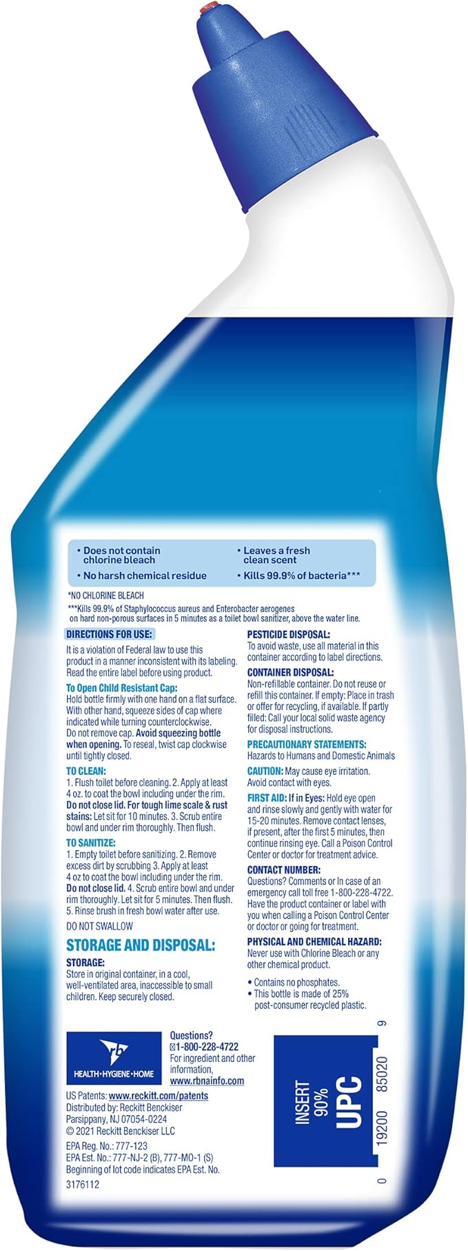 Lysol Bleach Free Hydrogen Peroxide Toilet Bowl Cleaner, Fresh, 24 oz (Pack of 6)