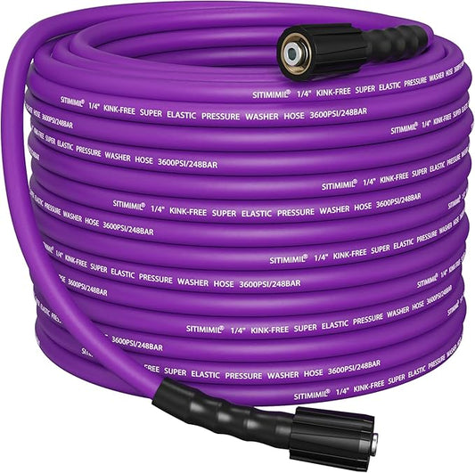 SITIMIMIL® Kink Resistant Super Flexible 1/4" Pressure Washer Hose 50FT, 3600PSI, M22-14mm, Universal Electric Power Washer Hose Replacement for Ryobi, Troy Bilt, Greenworks, More High Pressure Hose