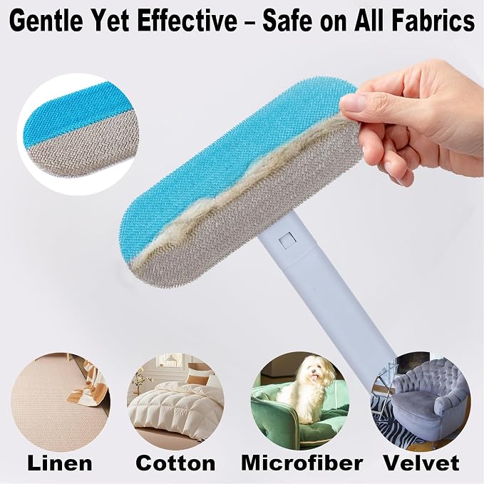 Pet Hair Remover for Furniture, 17.3Inch, Reusable Lint Brush for Dog and Cat Hair - Multifunctional Fur Removal Tool, Gentle on Couches, Carpets, Car Seat, Clothes, Bedding (Pack of 2) - Image 4
