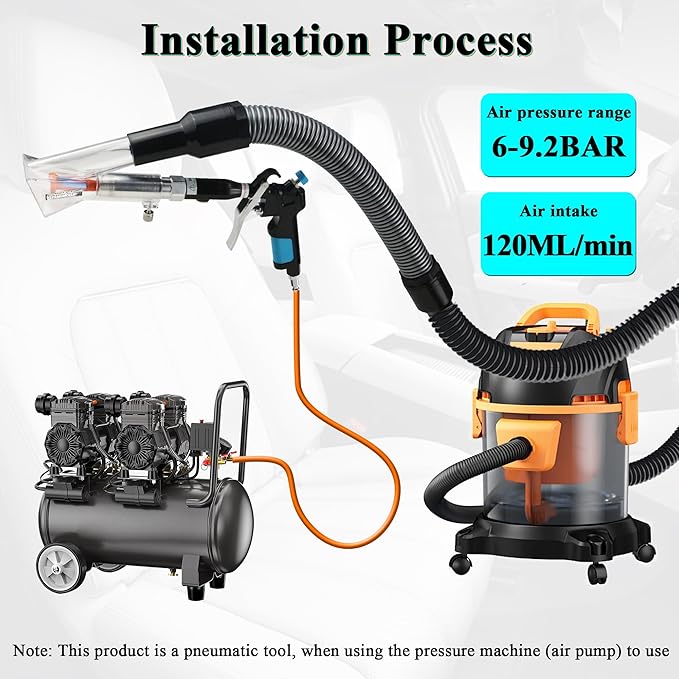 2IN1 Car Interior Detailing Air Blow Gun & vacunm Gun with Adjustable Air Flow Nozzle,Cleaning Gun Quickly Blasts Dirt and Dust from Surface Works with Air Compressor(Upgrade Rotate Tube)