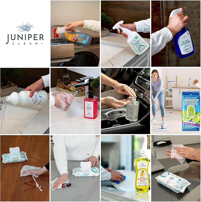 Luxury Cleaning, Supplies Kit, All In One Household Cleaning Essentials Set with Surface-Floor-Hand Cleaners, Laundry Detergent, Dish Soap, Nice Gift for New Homeowners