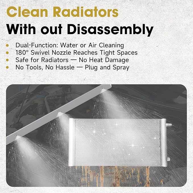 NIFUAL Car Radiator Cleaning Wand,Radiator Cleaner Wand,Radiator Flush And Cleaner Tool,Home Car Truck Power Washer Wand,Pressure Washer Jetter Nozzle Flat Wand Fit Over 2000PSI Pressure Washer ﻿
