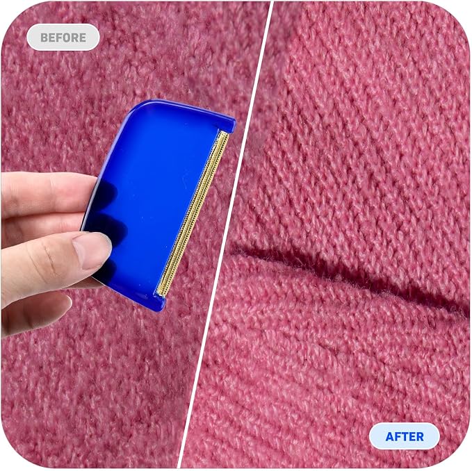 Boao 4 Pieces Sweater Combs to Remove Pilling Sweater Defuzzer,Classic | Multi-Fabric Sweater Comb, Wool Cotton Pilling Remover, Remove Fuzz and Bobbles from Clothes Coats Blankets - Image 6