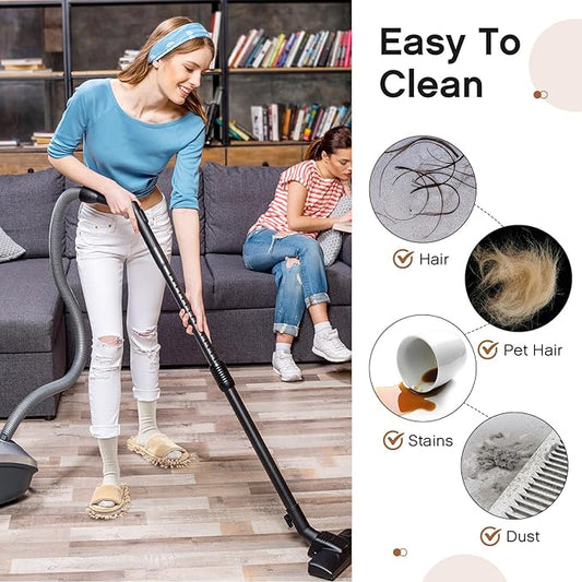 HooLing 10 Pairs Unisex Microfiber Mop Slippers for Floor Cleaning Washable Detachable House Mop Shoes Indoor Dirt Dusting Mopping Slippers for Women Men Home Office Kitchen, 4 Colors (Large)