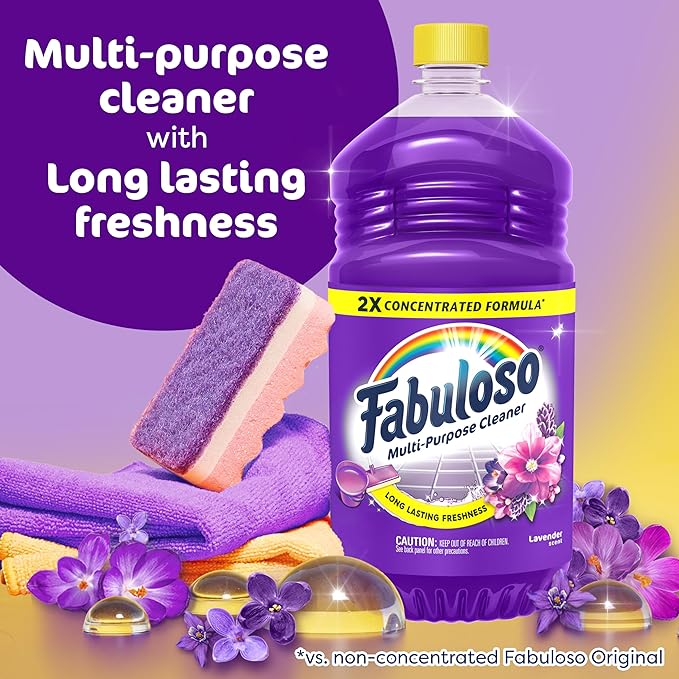 Fabuloso Multi-Purpose Cleaner & Floor Cleaner, 2X Concentrated, Lavender Scent, 56 fluid ounces