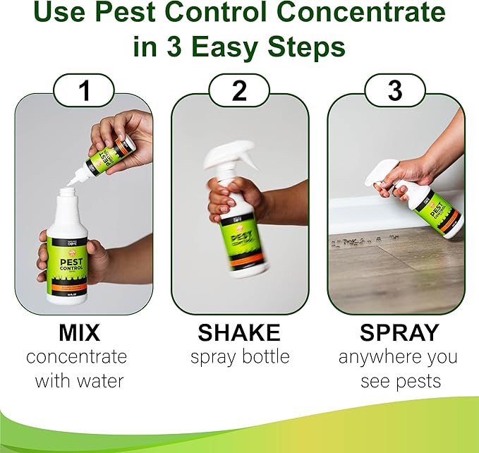 Nature’s Dome Pest Control Concentrate Spray 2 Oz (Pack of 2) | 100% Natural, Eco-Friendly Bug & Ant Spray – Each Bottle Makes 16 Oz | Bug Spray for Fleas, Ticks & Mosquitoes | Safe for Pets & Kids